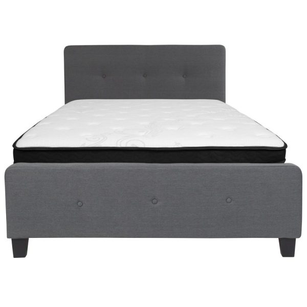 Tribeca Full Size Tufted Upholstered Platform Bed In Dark Gray Fabric With Memory Foam Mattress By Flash Furniture Hot on Sale - Image 3