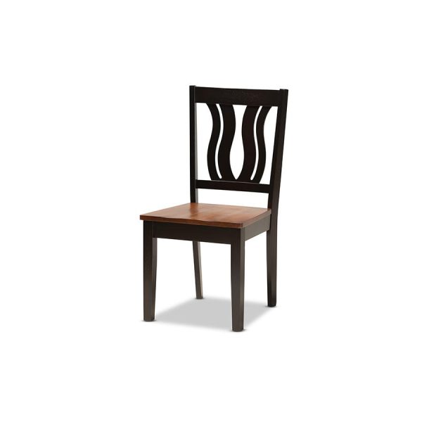 Baxton Studio Noelia Modern and Contemporary Transitional Two-Tone Dark Brown and Walnut Brown Finished Wood 5-Piece Dining Set Supply - Image 2