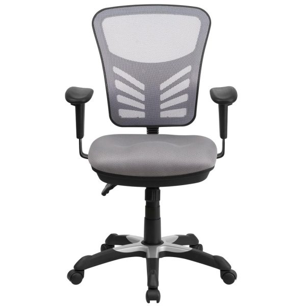 Mid-Back Gray Mesh Multifunction Executive Swivel Ergonomic Office Chair With Adjustable Arms By Flash Furniture on Sale - Image 4