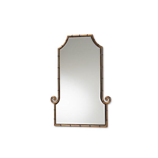 Baxton Studio Layan Glamourous Hollywood Regency Style Gold Finished Metal Bamboo Inspired Accent Wall Mirror Sale