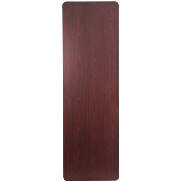 8-Foot High Pressure Mahogany Laminate Folding Banquet Table By Flash Furniture For Cheap - Image 2