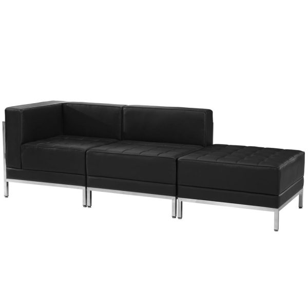 Hercules Imagination Series Black Leathersoft 3 Piece Chair & Ottoman Set By Flash Furniture Discount - Image 2