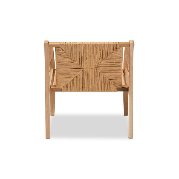 Baxton Studio Delaney Mid-Century Modern Oak Brown Finished Wood and Hemp Accent Chair Online Hot Sale - Image 4