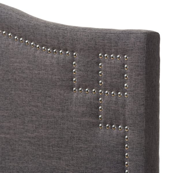 Baxton Studio Aubrey Modern and Contemporary Dark Grey Fabric Upholstered Queen Size Headboard Online Sale - Image 3