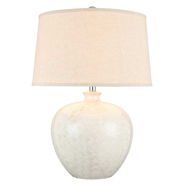 Zoe 28   High 1-Light Table Lamp - White By ELK Supply