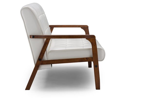 Baxton Studio Baxton Studio Mid-Century Masterpieces Sofa - White For Cheap - Image 3