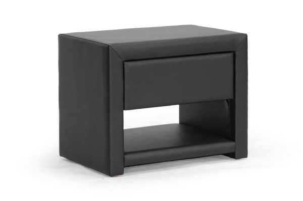 Baxton Studio Massey White Upholstered Modern Nightstand Supply - Image 4