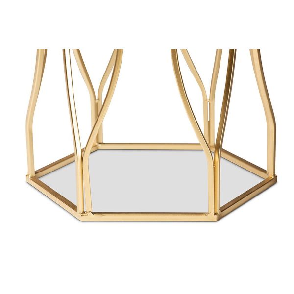 Baxton Studio Kalena Modern and Contemporary Gold Metal End Table with Marble Tabletop Online - Image 4