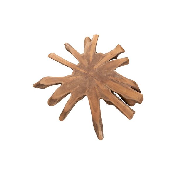 Baxton Studio Merci Rustic Industrial Natural Brown and Black End Table with Teak Tree Trunk Tabletop Sale - Image 4