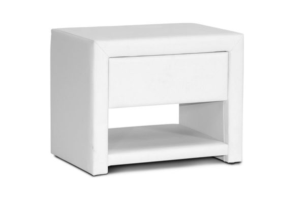 Baxton Studio Massey White Upholstered Modern Nightstand Supply