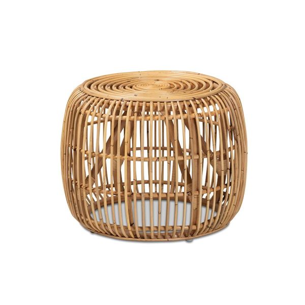Baxton Studio Maverick Modern Bohemian Natural Brown Rattan End table For Discount