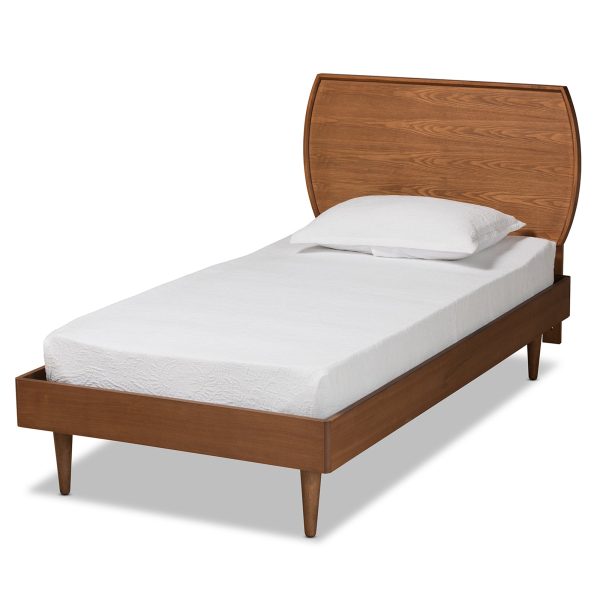 Baxton Studio Yori Mid-Century Modern Walnut Brown Finished Wood Twin Size Platform Bed For Cheap - Image 2