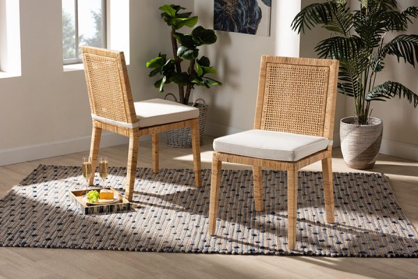 Baxton Studio Sofia Modern and Contemporary Natural Finished Wood and Rattan Counter Stool Hot on Sale