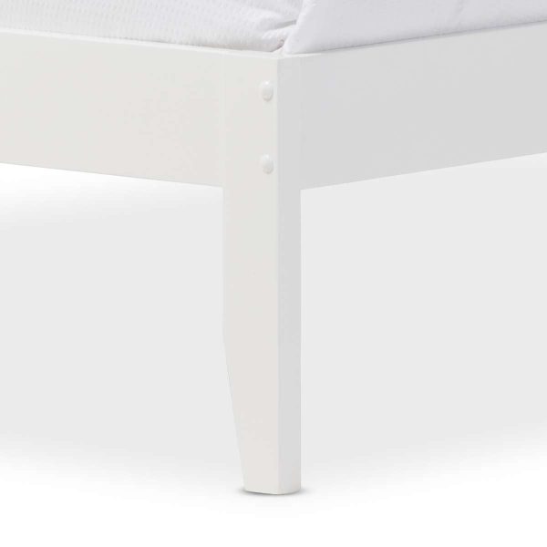 Baxton Studio Celine Modern and Contemporary Geometric Pattern White Solid Wood Queen Size Platform Bed Hot on Sale - Image 4