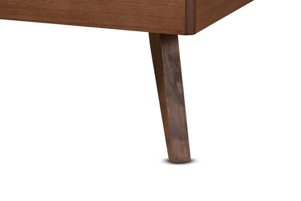Baxton Studio Leola Mid-Century Modern Transitional Walnut Brown Finished Wood Twin Size Platform Bed Supply - Image 4