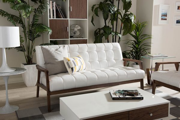 Baxton Studio Baxton Studio Mid-Century Masterpieces Sofa - White For Cheap