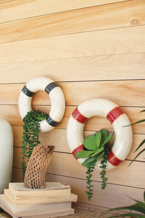 Ceramic Life Ring Wall Planters Set Of 2 By Kalalou Online now