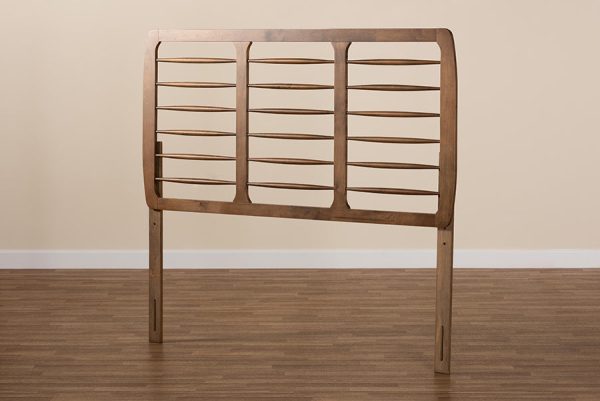 Baxton Studio Carolyn Mid-Century Modern Ash Walnut Finished Wood Full Size Headboard For Cheap - Image 3