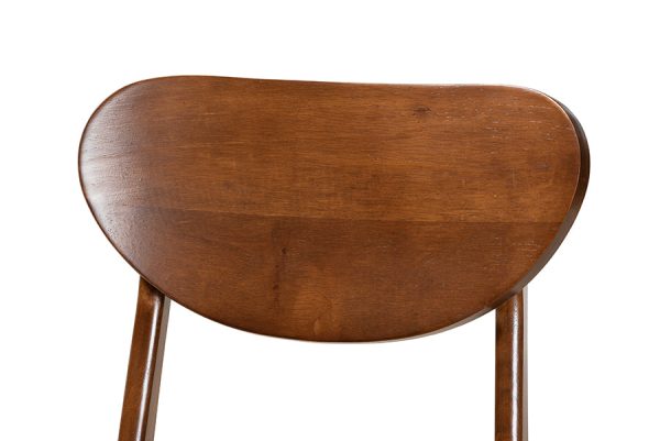Baxton Studio Katya Mid-Century Modern Walnut Brown Finished Wood 2-Piece Dining Chair Set For Sale - Image 2