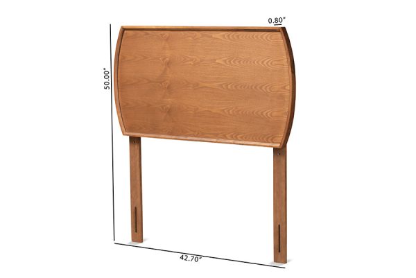 Baxton Studio Laurien Mid-Century Modern Ash Walnut Finished Wood Twin Size Headboard Cheap - Image 5